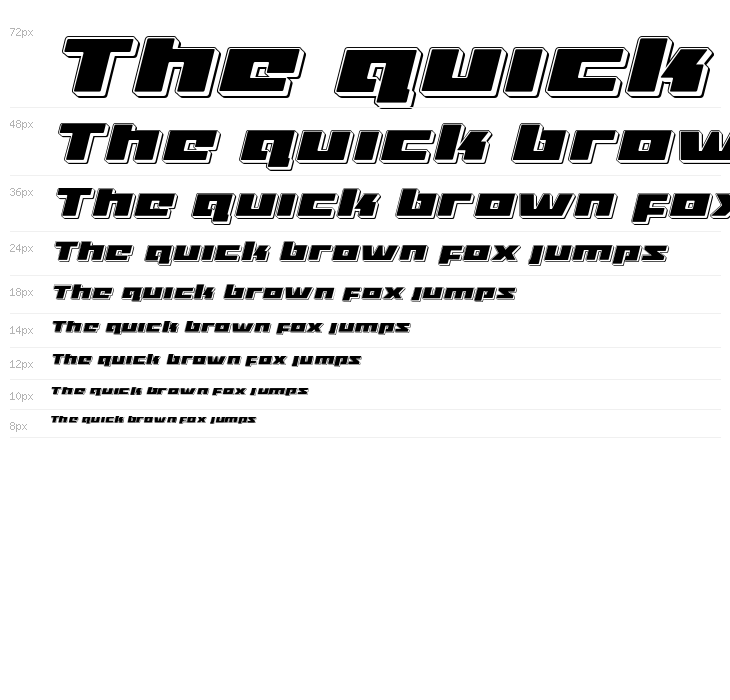 Turbo Charge Punch Italic Waterfall