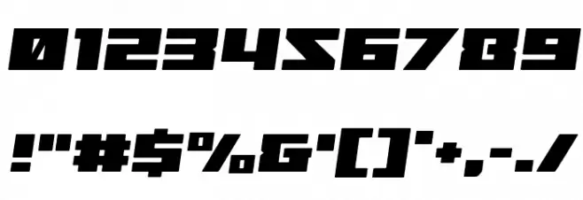 Turbo Charge Semi-Italic Font OTHER CHARS