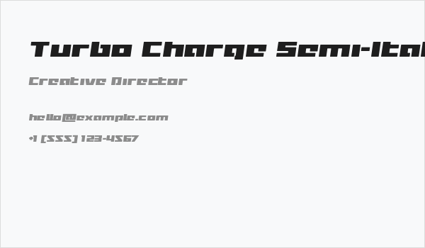 Turbo Charge Semi-Italic Business Card