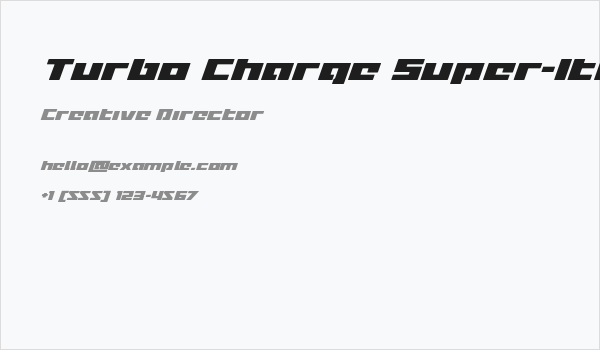 Turbo Charge Super-Italic Business Card