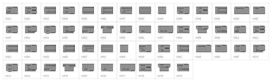 Turkish Hollow Regular Character Map