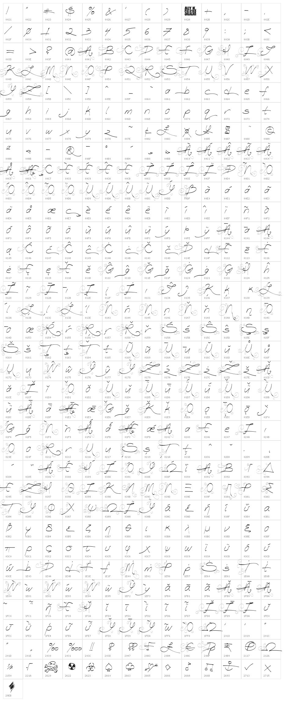 Turn Back Time Character Map