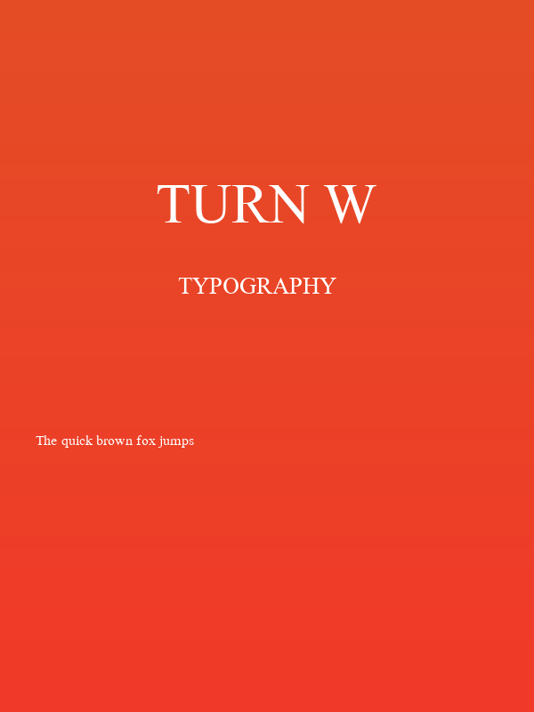 Turn W Poster