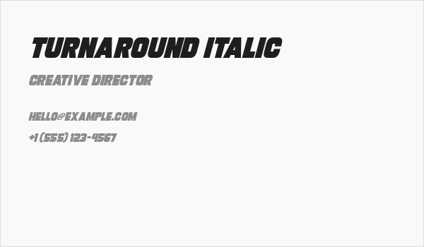 Turnaround Italic Business Card