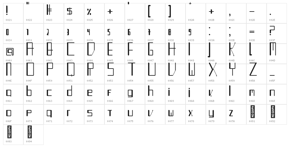 TurntableAux-Regular Character Map
