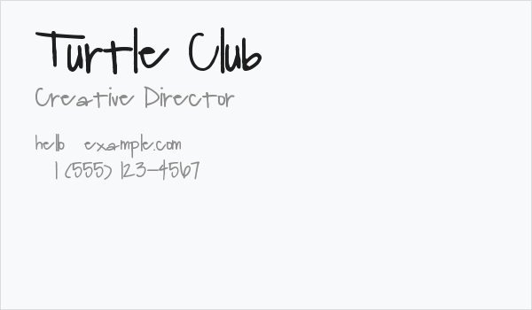 Turtle Club Business Card