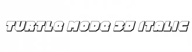 Turtle Mode 3D Italic  les polices de caractères gratuit tlcharger
