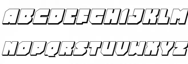 Turtle Mode 3D Italic फ़ॉन्ट अपरकेस