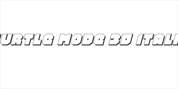 Turtle Mode 3D Italic Logo