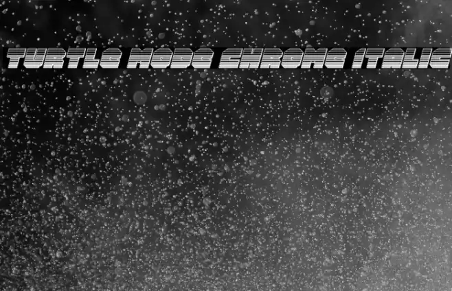 Turtle Mode Chrome Italic Font examples