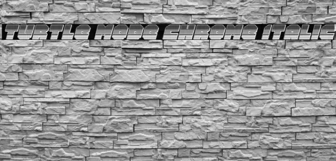 Turtle Mode Chrome Italic Font examples