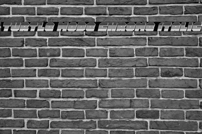 Turtle Mode Chrome Italic Font examples