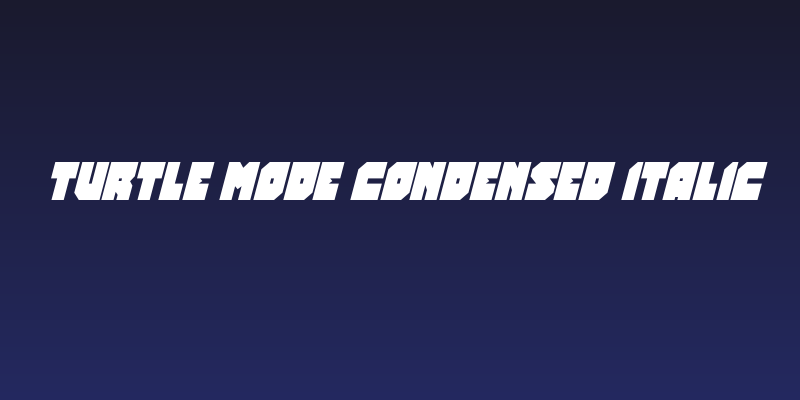 Turtle Mode Condensed Italic Social Header