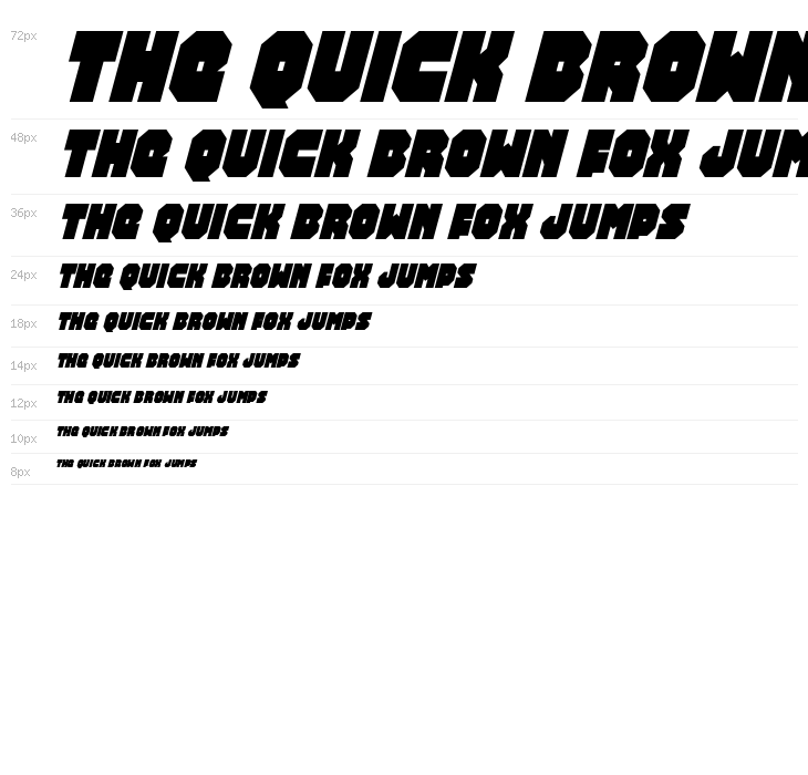 Turtle Mode Condensed Italic Waterfall