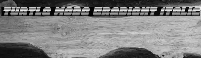 Turtle Mode Gradient Italic Font examples