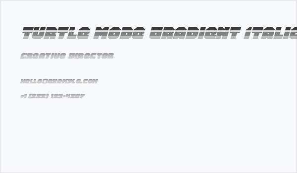 Turtle Mode Gradient Italic Business Card