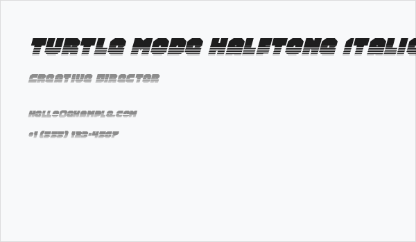 Turtle Mode Halftone Italic Business Card