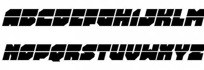 Turtle Mode Laser Italic Schriftart Groß