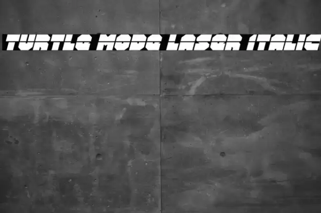 Turtle Mode Laser Italic Font examples