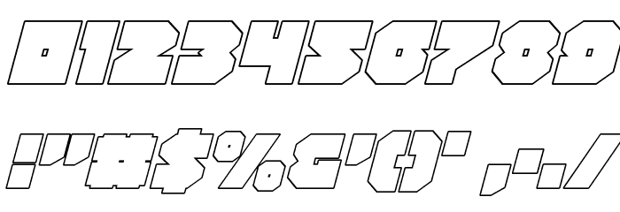 Turtle Mode Outline Italic Font OTHER CHARS
