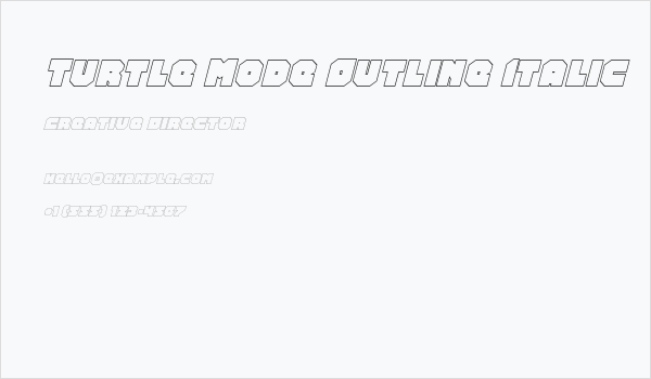 Turtle Mode Outline Italic Business Card