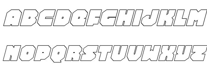 Turtle Mode Outline Italic Font LOWERCASE