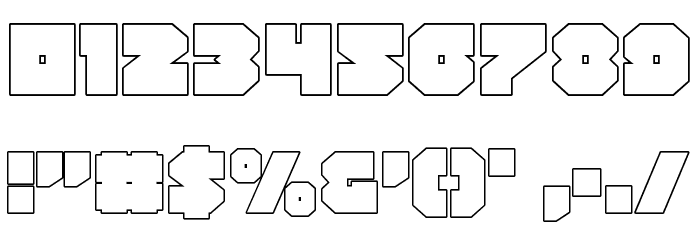 Turtle Mode Outline Font OTHER CHARS