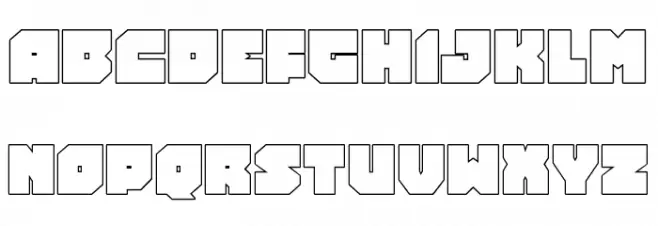 Turtle Mode Outline Schriftart Groß