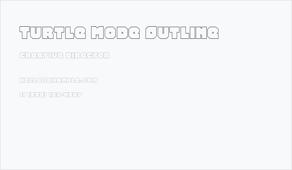 Turtle Mode Outline Business Card