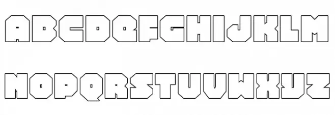 Turtle Mode Outline फ़ॉन्ट लोअरकेस