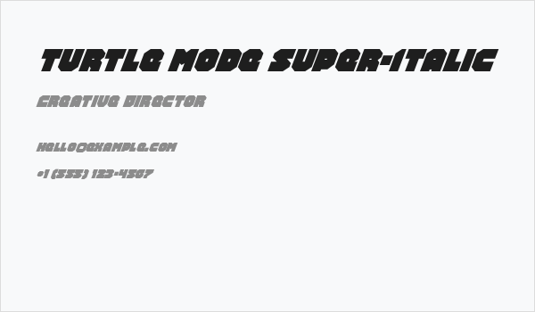 Turtle Mode Super-Italic Business Card