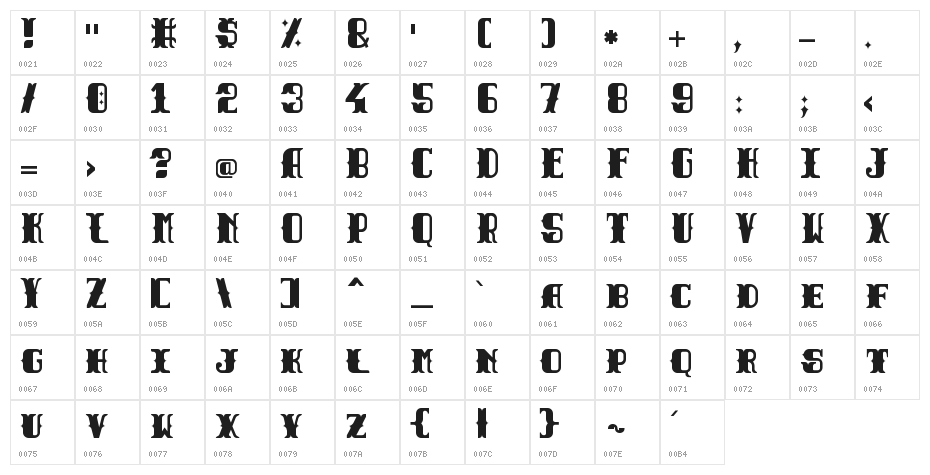 Tuscan Black Tuscan Black Character Map