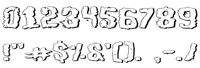Tussle Expanded Outline Font OTHER CHARS