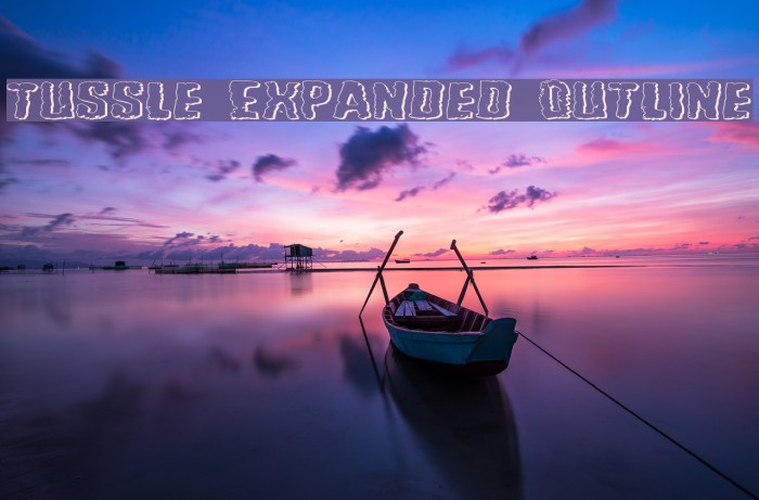Tussle Expanded Outline Font examples