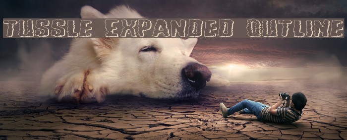 Tussle Expanded Outline Font examples
