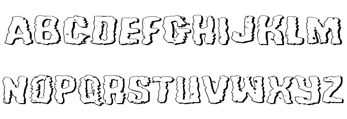 Tussle Expanded Outline Font LOWERCASE