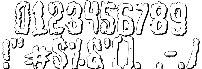 Tussle Outline Font OTHER CHARS