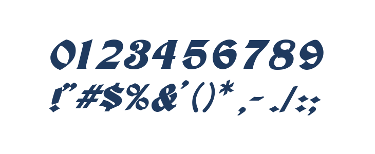 Tutbury Bold Italic Other Characters