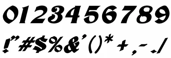 Tutbury Bold Italic Font OTHER CHARS