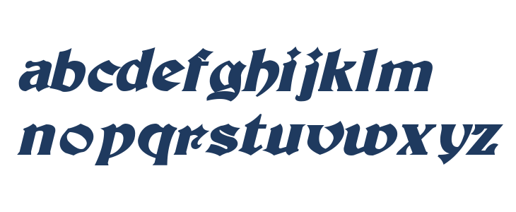 Tutbury Bold Italic Lowercase