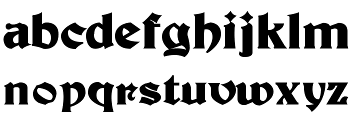 Tutbury Bold Font LOWERCASE