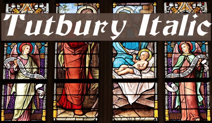 Tutbury Italic Font examples