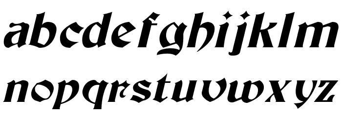 Tutbury Italic Font LOWERCASE