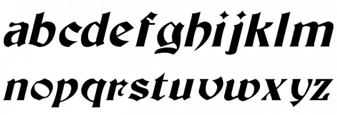 Tutbury Italic Caratteri MINUSCOLO