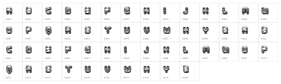 Tuyaux Extravagant Regular Character Map