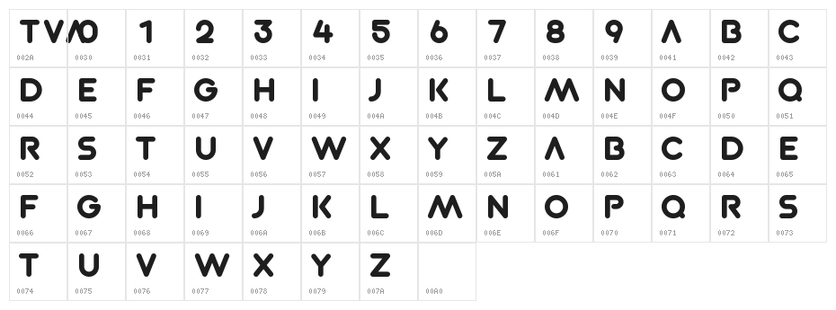 TVA 2012 Character Map