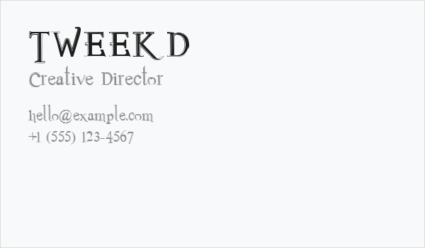 TWEEKD Business Card