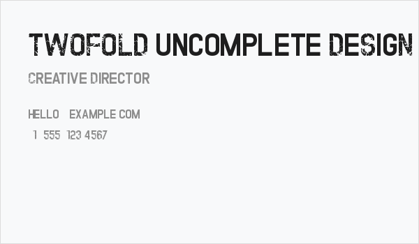 TWOFOLD uncomplete DeSigN Business Card