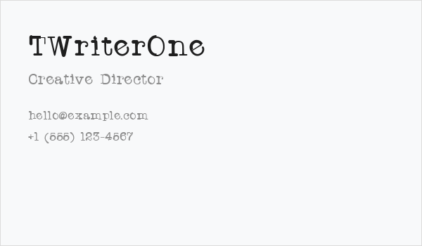 TWriterOne Business Card