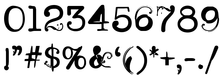TWriterTwo Font OTHER CHARS